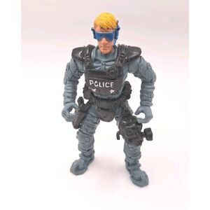 Chap Mei Police Force SWAT Action Figure Gray with Blue Goggles 4"